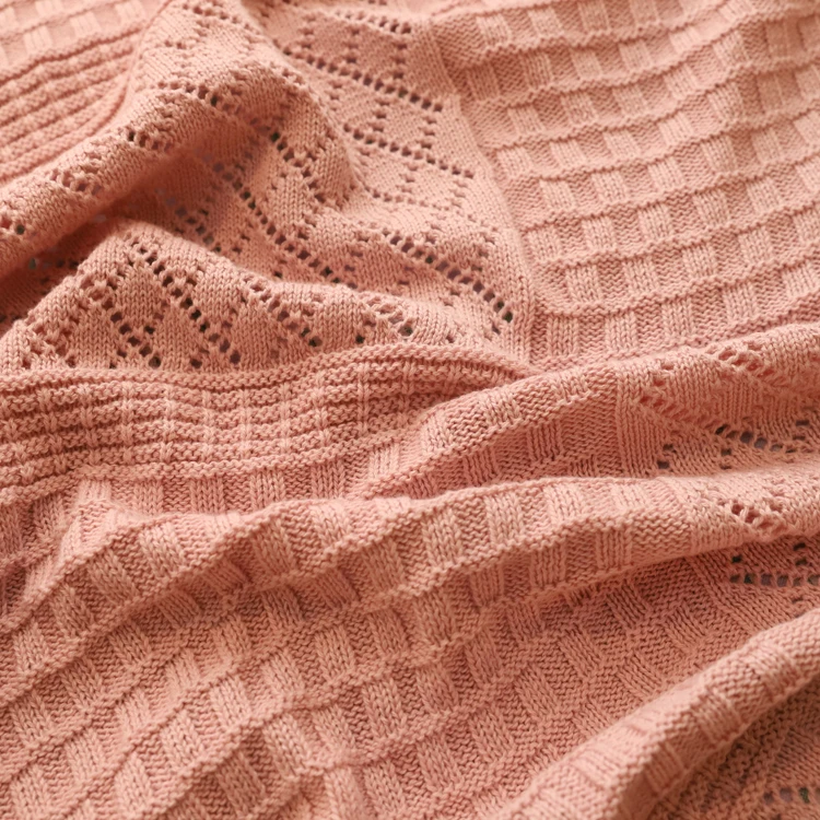 custom plane luxury linen wool cotton chunky knit throw baby blanket with lace for sofas