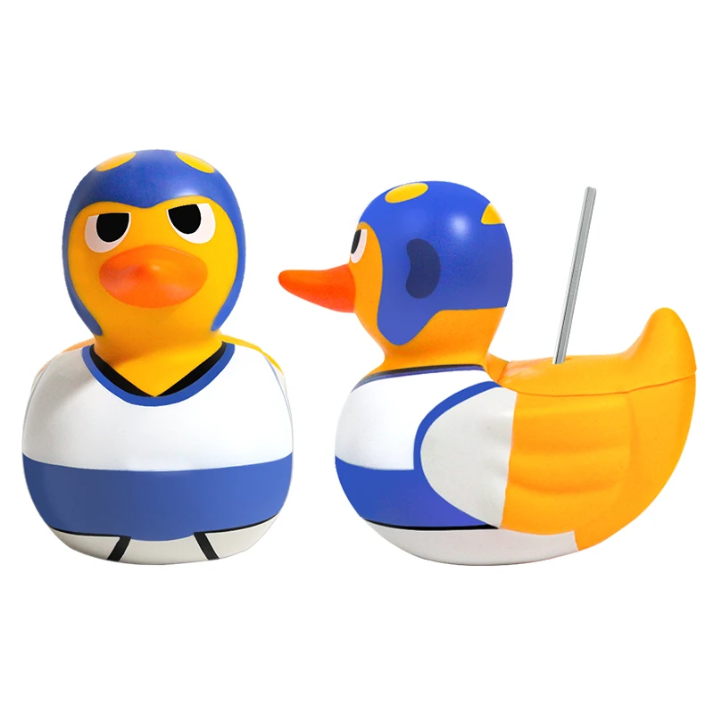 Wholesale high-value Cute portable clear drinking cup duck bath toys water bottles with straw