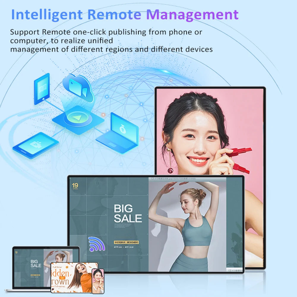 1080P HD Display Wall Mounted Android LCD Advertising Digital Signage Display for indoor use