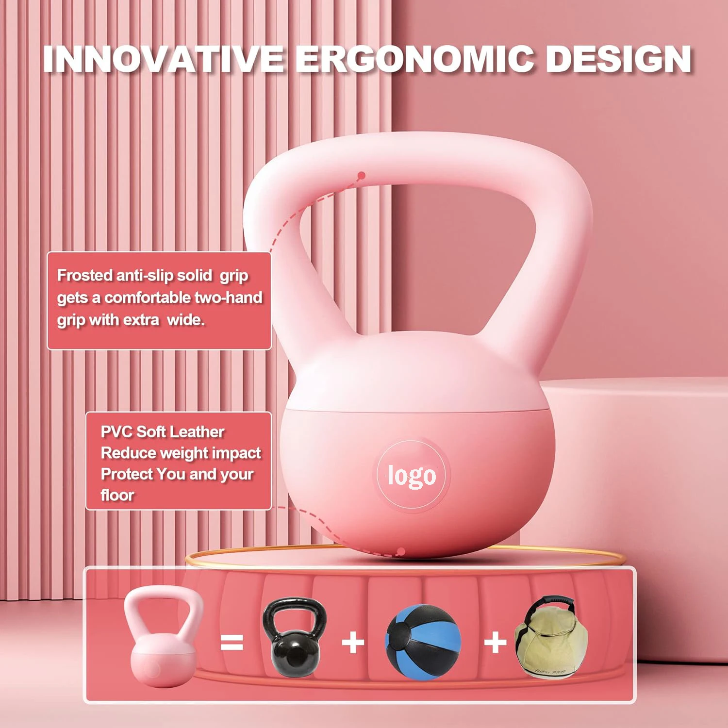 4 KG Soft Kettlebell Home Sports Equipment Women Strength Training Fitness Dumbbells with Handles