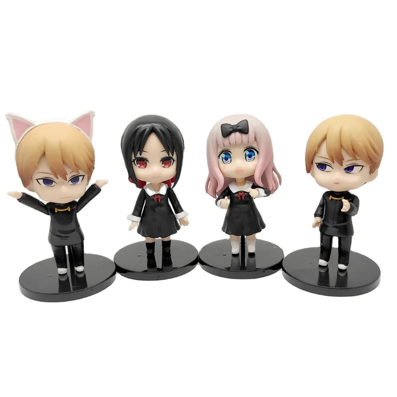 New 4pcs/set Kaguya-sama: Love Is War Anime Figure Q Version Wants Me To Confess To PVC Anime Figures Toys Dolls 10cm