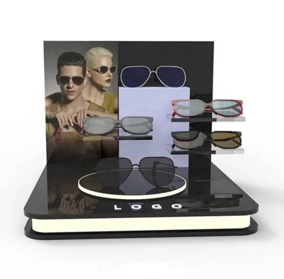 Custom Acrylic Desktop Eyewear/Sunglasses Display Stand With Customized Logo