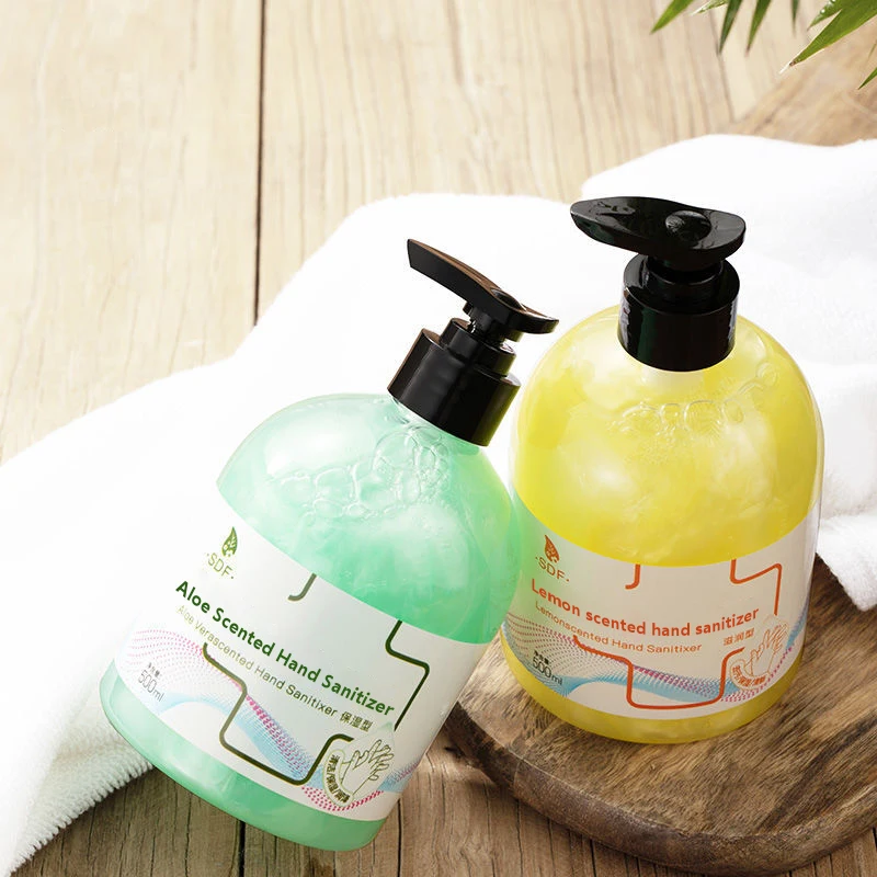 OEM processed 500ml aloe vera lemon type hand sanitizer that is easy to carry when going out