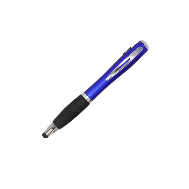 New design 3 in 1 custom advertising led light plastic ball pen with stylus