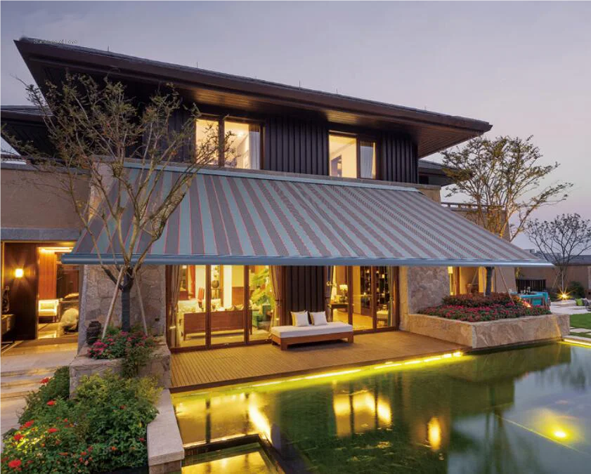 Outdoor Sunshade Aluminum Patio Motorized awning Manual Control Retractable Full Cassette Awning retractable awning for sale