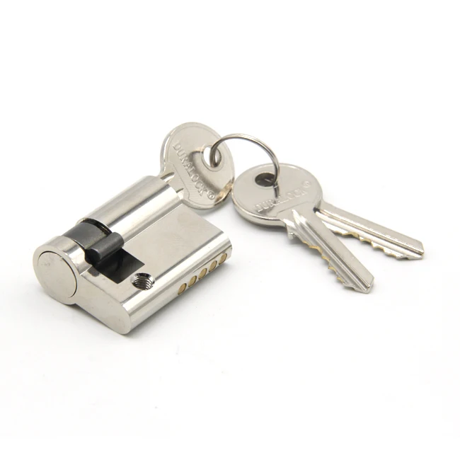 40mm bathroom half euro single open brass door lock cylinder with computer key