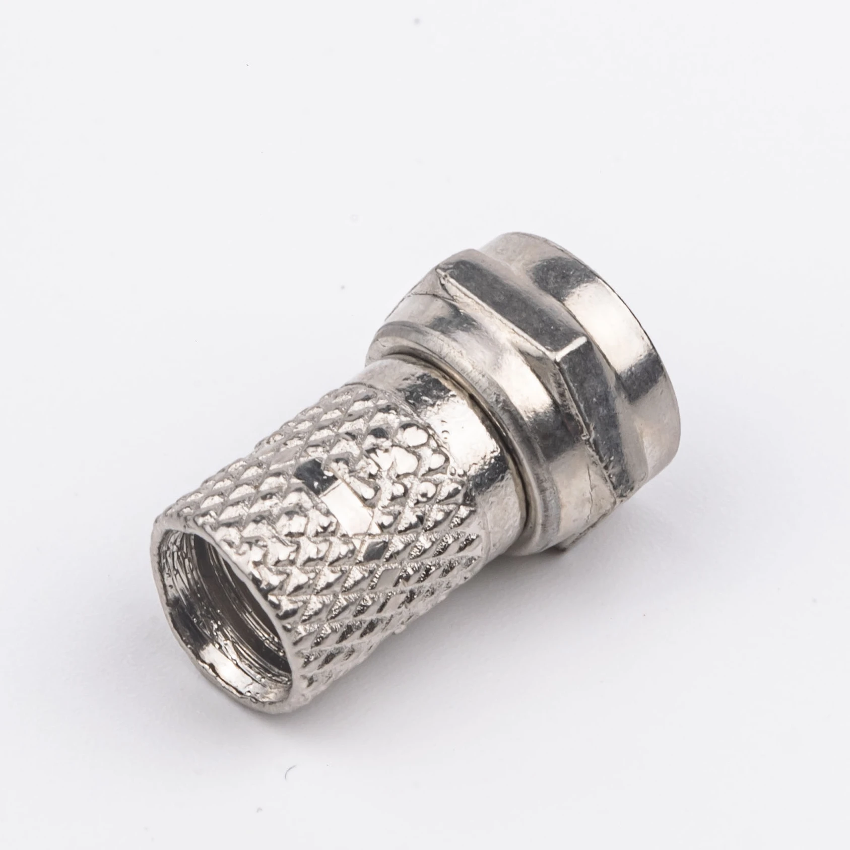 Cheap crimp plated nickel F connector for RG59 RG6 coaxial cable assembly  RF coaxial F connector