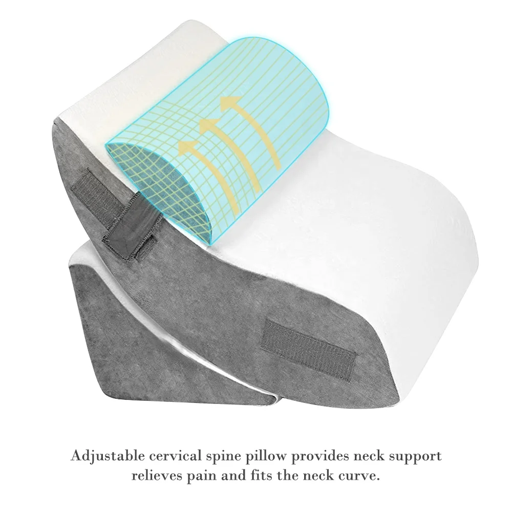 Wedge Pillow for Sleeping Orthopedic Adjustable 4pcs Bed Wedge Foam Pillow Set  for Back & Leg Pain Relief