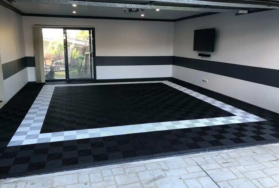 Heavy Duty Vinyl Plastic PVC Interlocking Flooring Tile Garage Workshop Warehouse Gym Showroom for heavy duty area