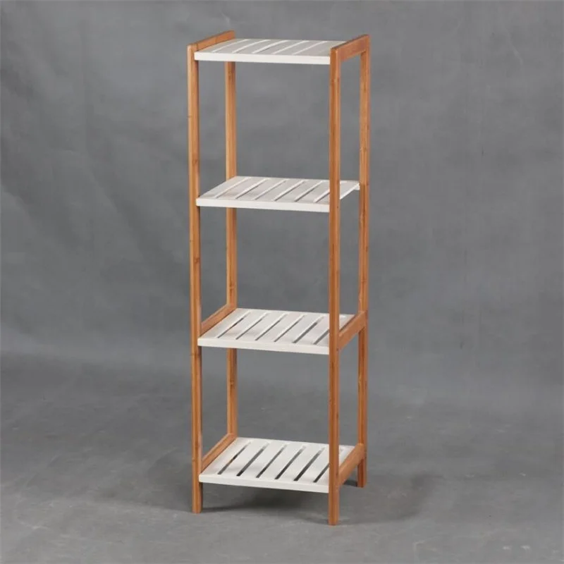 Bamboo bathroom shelf rack  Storage Shelf Display Stand Shelves Free Standing Wobble