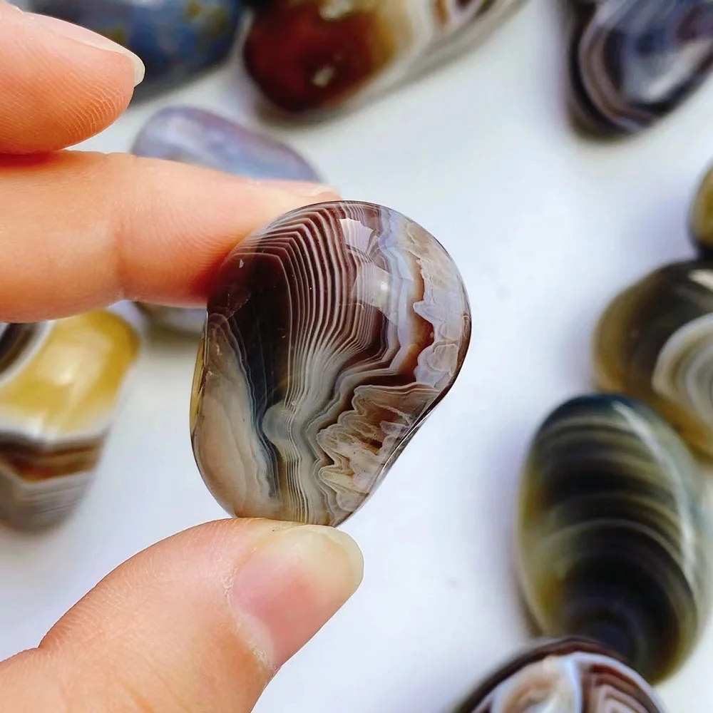 High Quality Natural Gravel Crystal Tumbled Stones Bulk  botswana agate Tumble chips With Factory Direct Sale Price