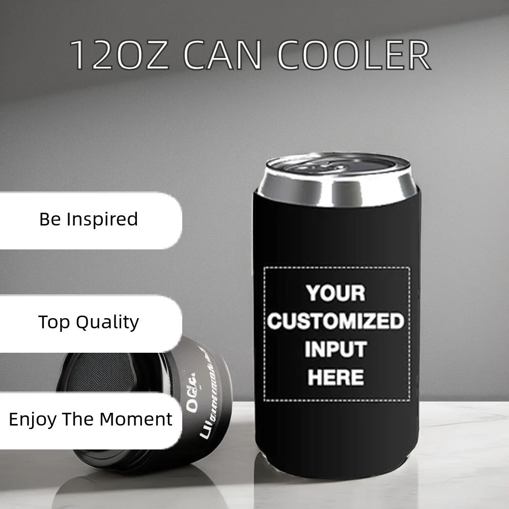 Custom Printed Insulated Neoprene Can Cooler Stubby Holder Sublimation Logo Collapsible Beer Can Cooler stubby Holder