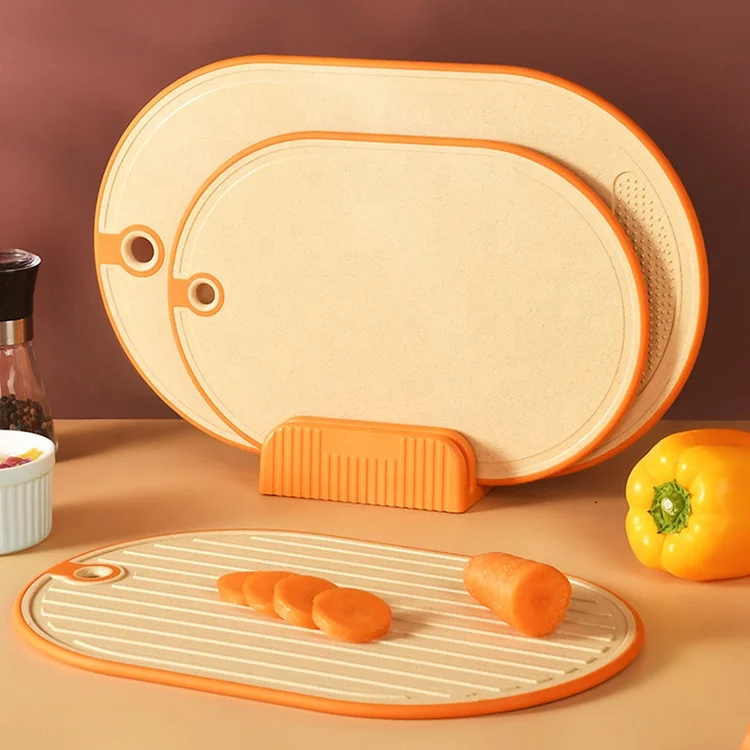 New Arrival 3 Pieces Meat Vegetables Chopping Board Kitchen Plastic Cutting Board With Stand