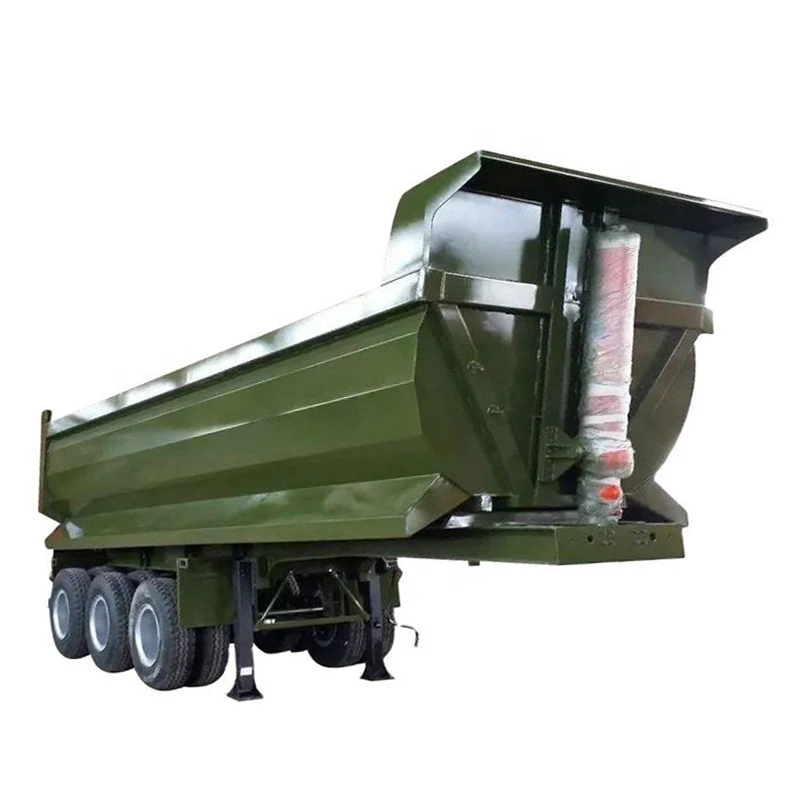 China Top 10 Quality 3 Axle 4 Axle 50-80t Hydraulic Cylinder Rear End Dump Semi Trailer