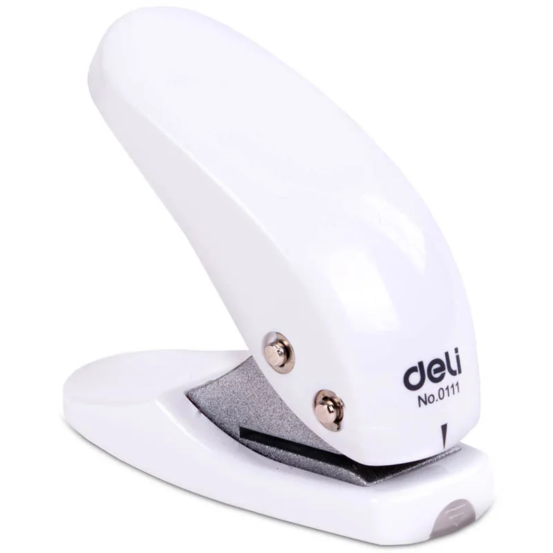 Deli 0111 white hand-held single hole punch mini manual hole punch document binding hole punch 288pcs Per Carton Set
