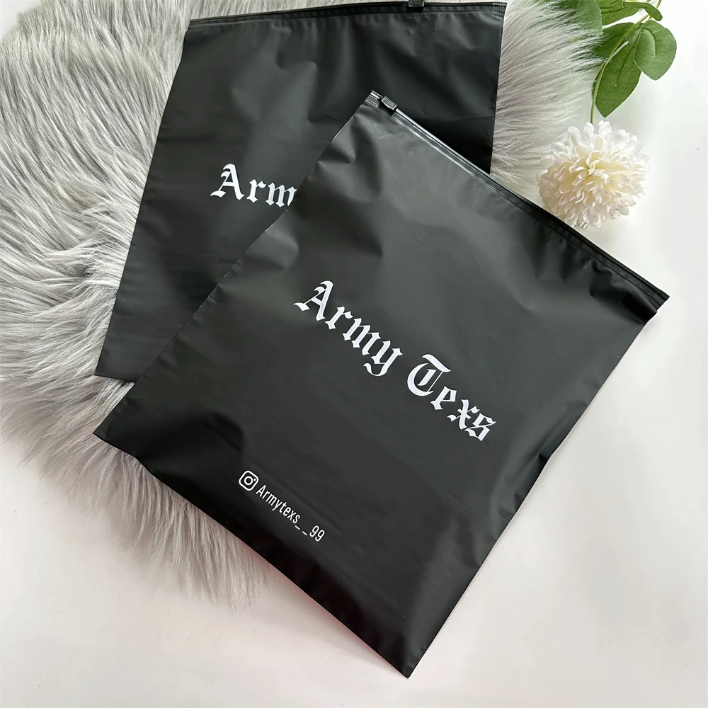 Custom Zip Lock Clothing T Shirt Plastic Bags Biodegradable CEP Printing Packaging Bag For Garment Black Seal Zipper Bags