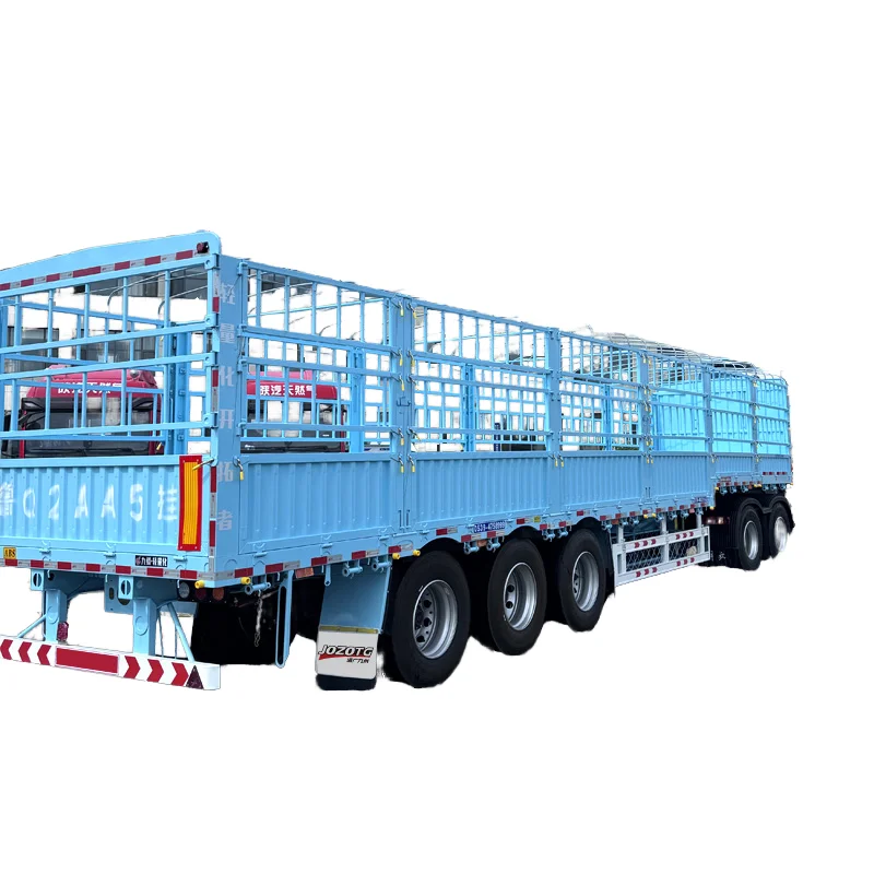 New 100 Tons Steel Cattle Trailer Livestock Semi-Trailer Truck with Axles Cargo Animal Transport Stake Fence Cheap for Sale