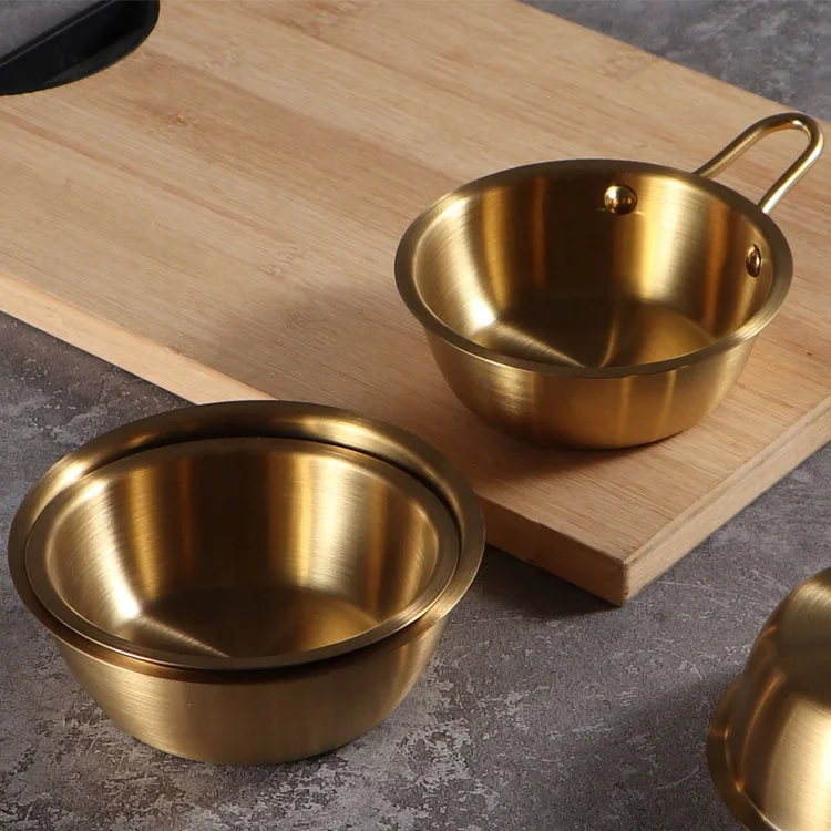 stainless steel Korean-style Seasoning sauce Multipurpose With handle rice wine bowl