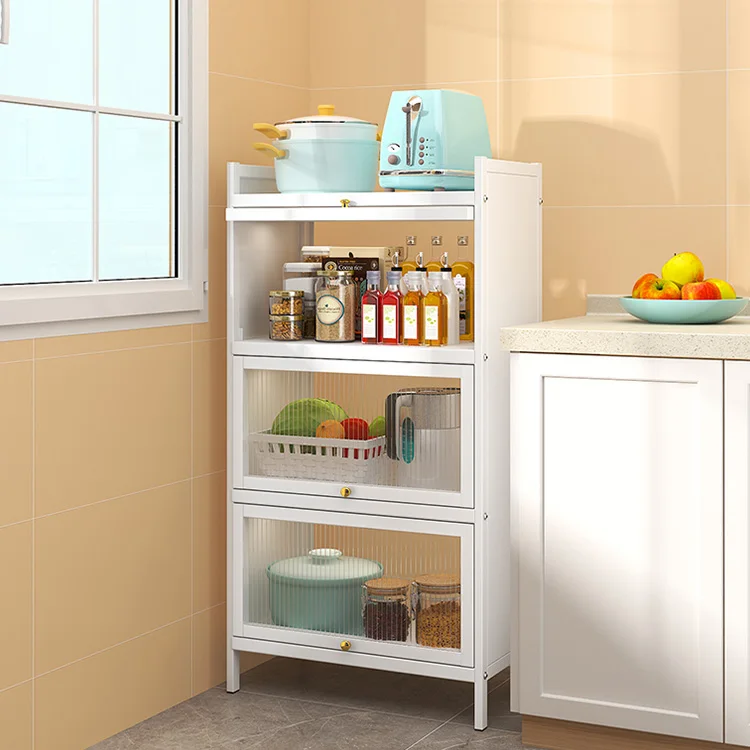 Kitchen Shelf Floor Multi-Layer Dust-Proof Sideboard Cabinet Small Appliances Microwave Oven Dish Storage Cabinet Sideboard