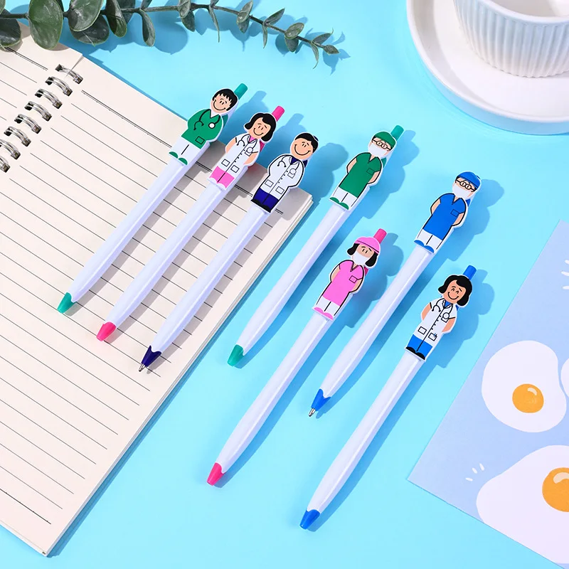 Cute Nurse Pens Appreciation Gifts Novelty Lovely Cartoon Ball Point Pens for Writing Stationery School Office Supplies
