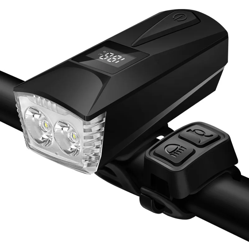 Многофункциональный велосипедный светодиодный фонарь с зарядкой от USB + сигнальный звонок Противоугонный