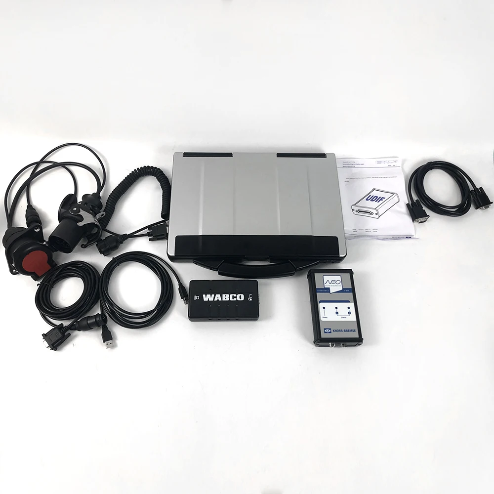 CF53 Laptop Truck Trailer Brake ECU ABS EBS System Diagnostic Tool For Knorr-Bremse UDIF Interface for Wabco WDI diagnostic tool