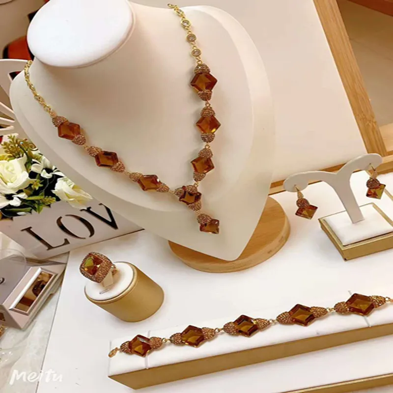 Turkish Jewelry Exotic Style Jewelry Colorful Stone Sultan Stone 5 pieces fashion exquisite custom jewelry set