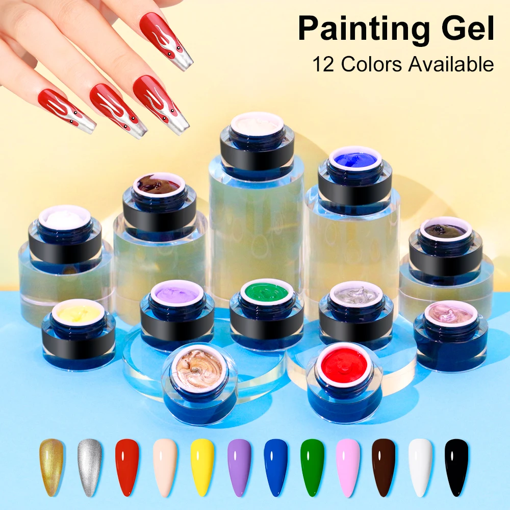 Painting Gel Professional Nail Paint Gel 10ml High Quality Private Label UV Nail Art Drawing Painting Gel
