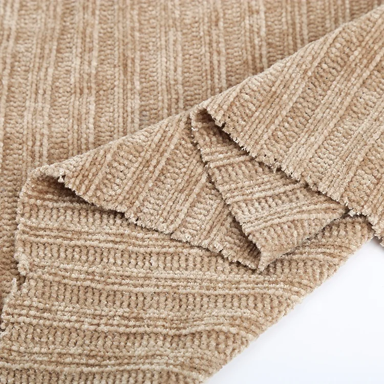
China professional factory 100% polyester velvet chenille knitting fabric 3*3 rib for woman sweater 