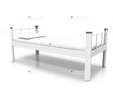 Simple Low Height Steel Single Bed With Storage Cabinet