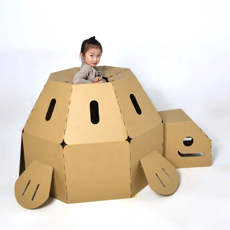 Kids DIY dinosaur cosplay suit toy pretend cardboard doodle toy