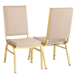 Modern new design aluminum gold frame padded banquet chair hotel wedding event