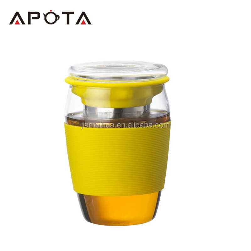 Promotional coffee glass travel mug