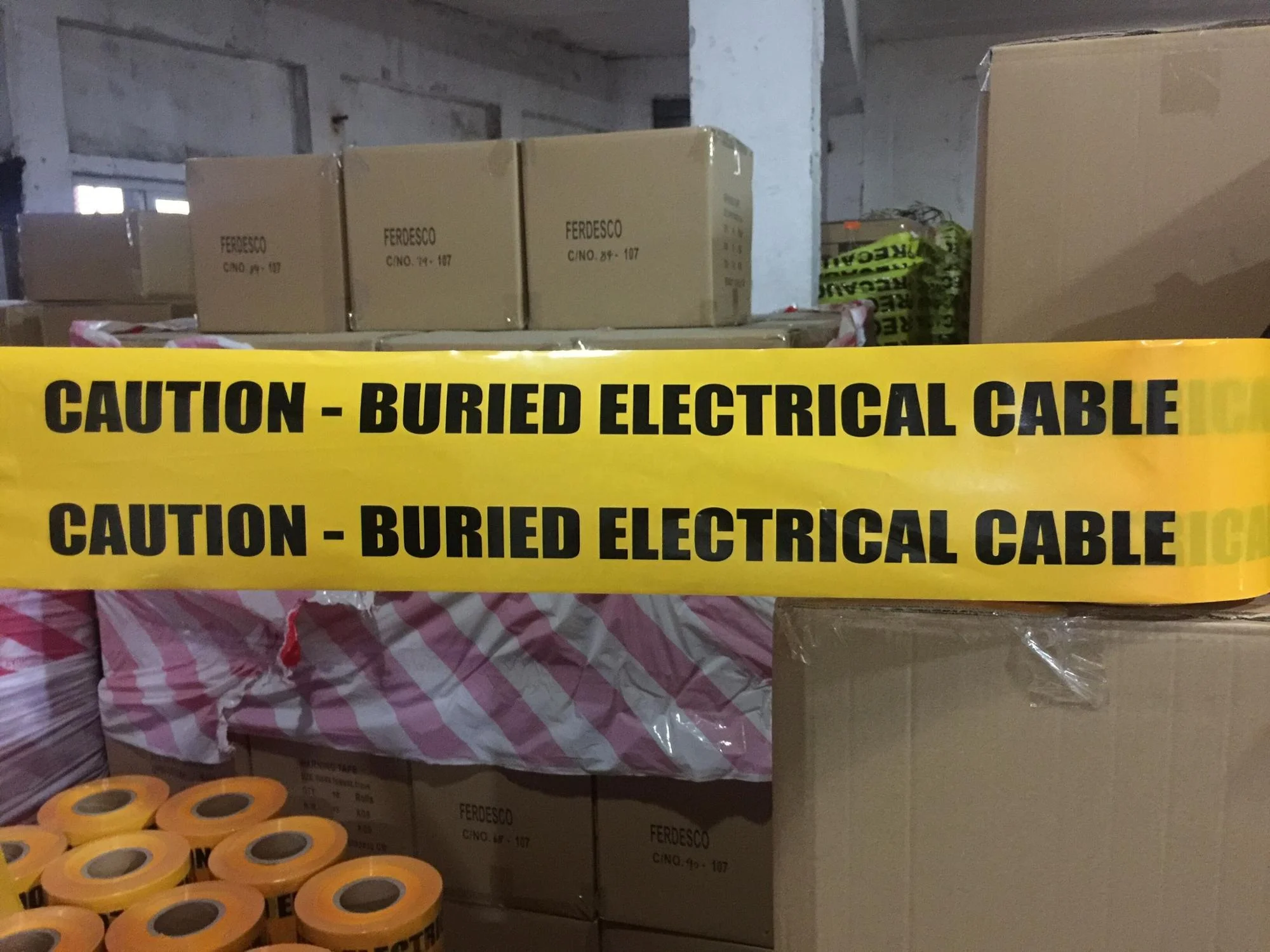 Underground utility protection Fiber Optic Cable Below Tape Aluminium Foil safety warning Tape marking