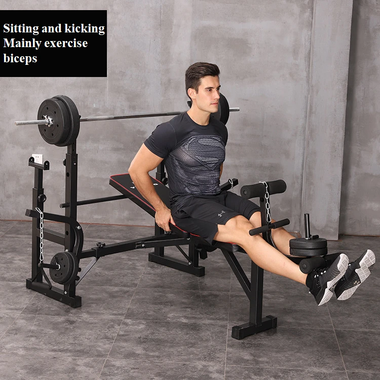 
Home Gym Equipment Adjustable Weight Bench Weight Lifting Bench With Barbell Rack 