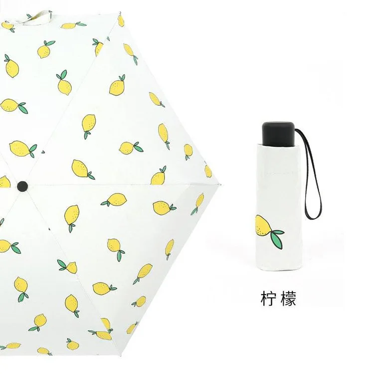 Hot Selling Automatic Light Weight Fruit Series 3 Folding Umbrella Mini Portable Umbrella With Customized Logo