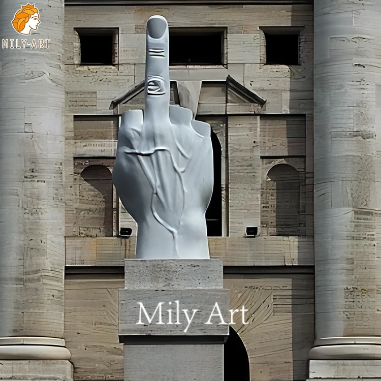 Outdoor Public Ornament Art Craft Marble Finger Statue Sculpture