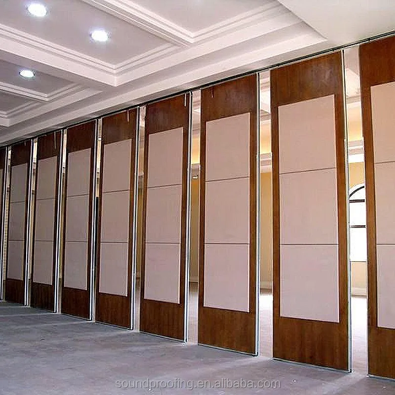 Hotel Customizable Temporary Mobile Divider Sliding Folding Wooden Acoustic Movable Wall Partitioning