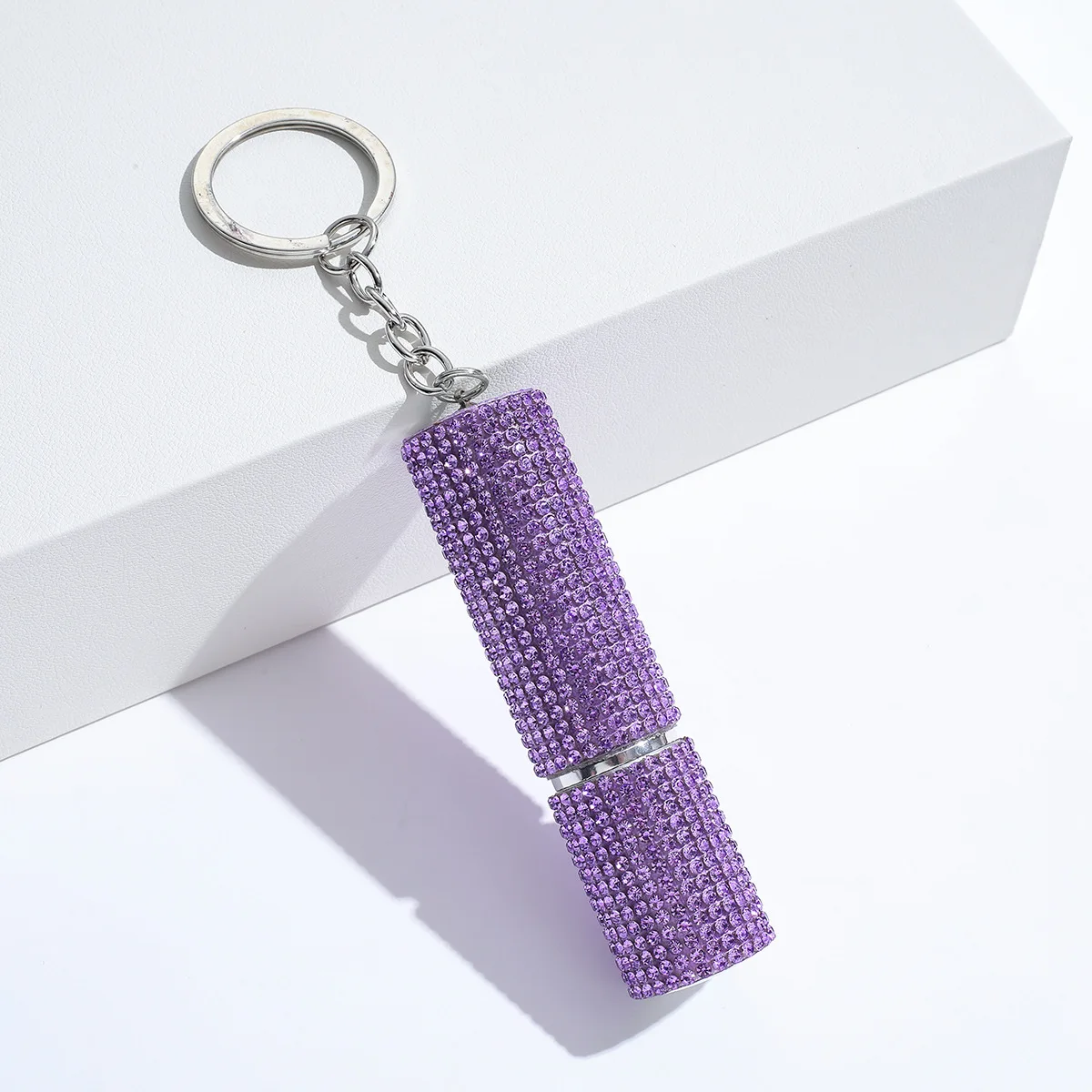 Refillable Mini 10ml Travel Diamond Rhinestone Spray Bottle Keychain Perfume Bottle Keychain Keyring