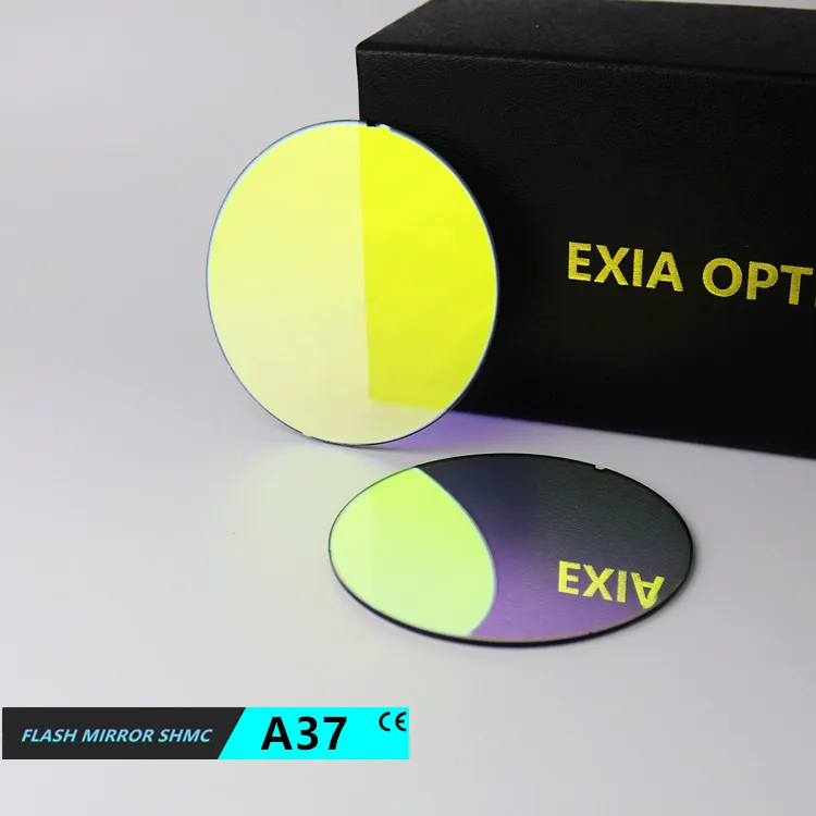 Солнцезащитные очки EXIA A37 с желтыми зеркальными линзами SHMC UV400 изогнутые 0 градиентных цветов