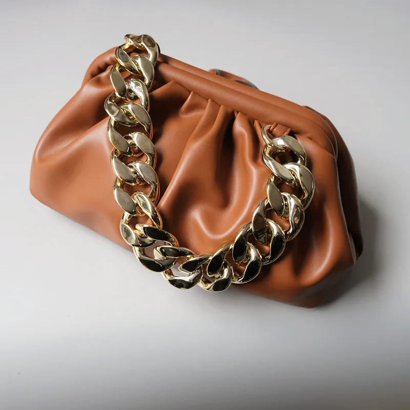 Trendy Custom Luxury Lightweight Chunky Large Metal Golden Color Bag Parts Chains Purse Handle Shoulder Strap Replacement