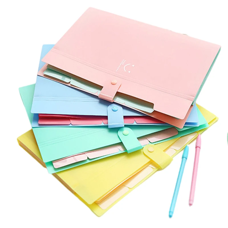 Kawaii Custom Folder A4 Paper Expanding File Folder Document Organizer Portfolio Pocket  Logo Document Plastic Folders