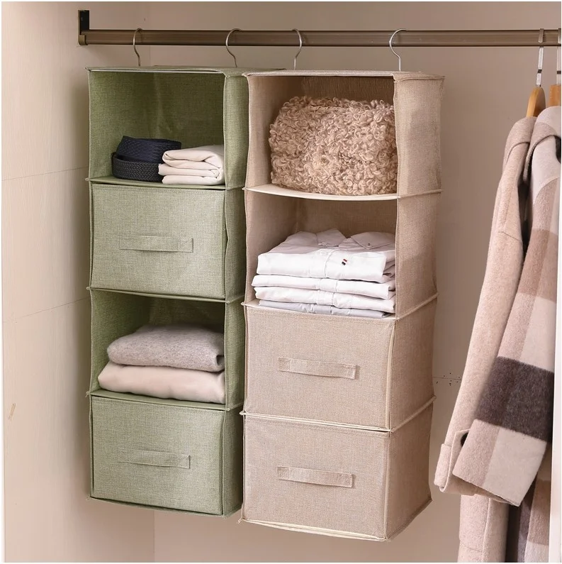 Kitchen shelf 3 tier Hanging Closet Organizers Two 3-Shelf Separable Closet Hanging Shelves Versatile storage