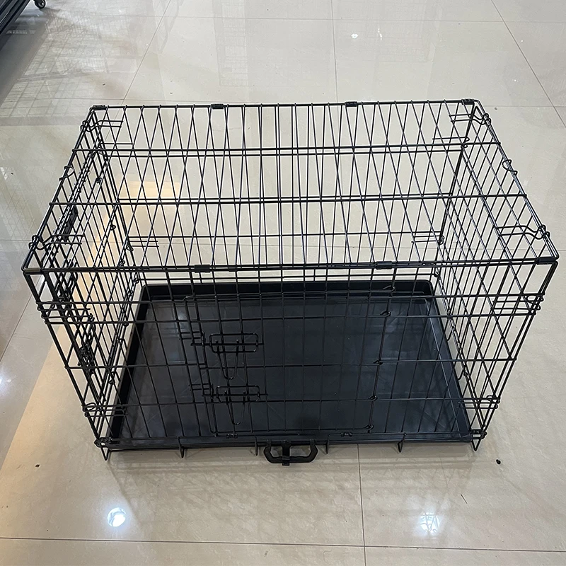 Wholesale Big Steel Pet Cage Heavy Duty Dog Crate Foldable Metal Large Dog Cat Cage with Tray