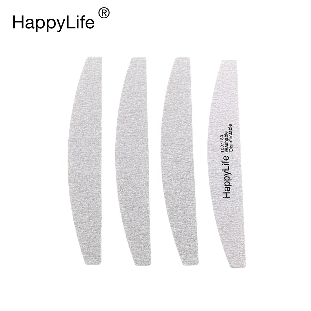 HappyLife OEM Salon Customized High Quality Emery Board Zebra Grit 100 180 Private Label Sandpaper Nail File
