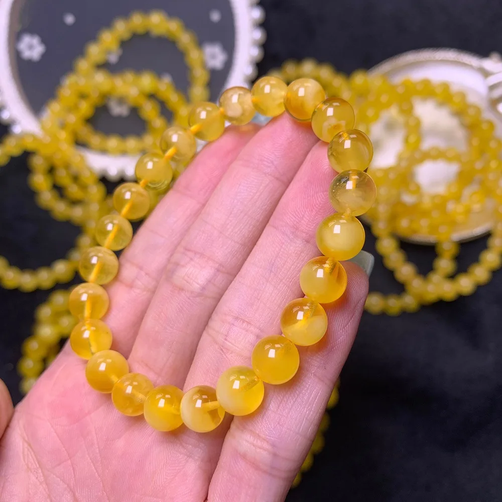 JINGCAI Jewelry Natural beeswax gold twisted Honey Amber bracelet Raw ore beeswax bracelet Crystal factory wholesale