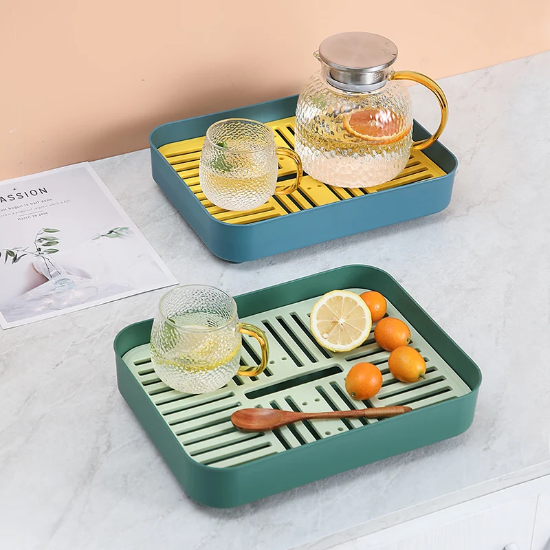 Rectangular Plastic tea tray Japanese restaurant snack plate wine cup serving tea tray