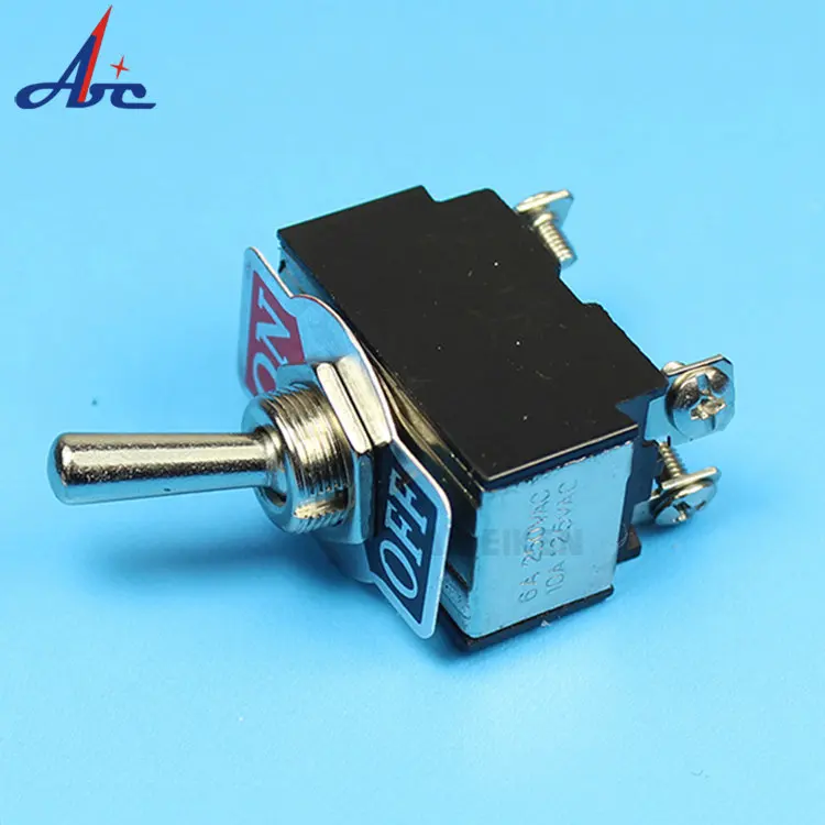 On Off On Metal 3 Position DPDT Momentary Black Toggle Switch Right Angle Toggle Switch With Cover
