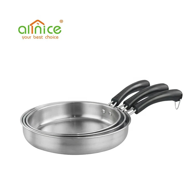 Stainless Steel Frying Pan for Kitchen Cookware Skillet with Bakelite Handle (62208050423)