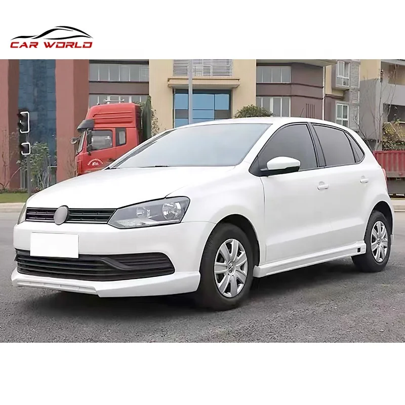 Car World Style Car Face kit For 2014 2016 Polo Front Lip Rear Lip Side Skirts Car Body kit For 2015 POLO Plastic Material